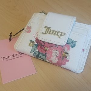 Juicy Couture VINTAGE rose white tab card case